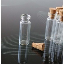 1.4ml 12*28mm Brand New Clear Glass With Cork Tops Tiny Bottle Little Empty Jar    222464861972